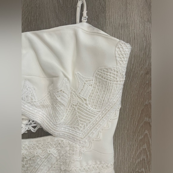 Jonathan Simkhai White Window Pane Lace Bandeau Midi Dress Bridal Wedding - Picture 7 of 16